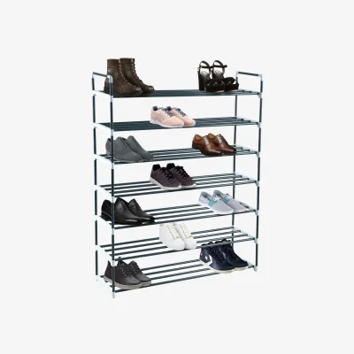 The Range 5 Tier Shoe Rack Heavy Duty Metal Shoe Organizer - Grey
