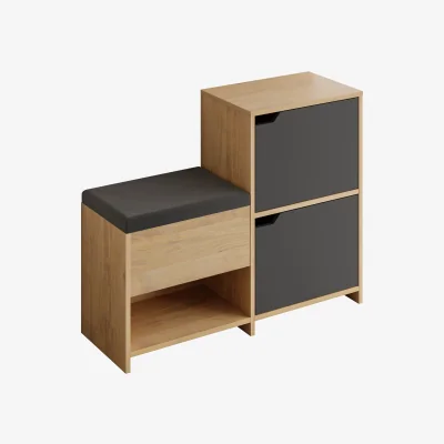 The Range Haven Modern Shoe Bench Storage - Anthracite Grey