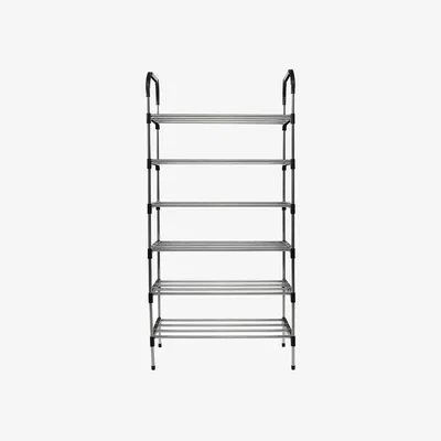 The Range HomeScape Rust-proof Stackable 6 Tier Shoe Rack - Silver Black