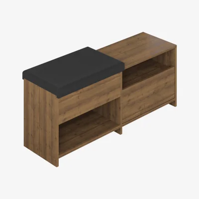 The Range Filux Modern Shoe Storage Bench - Dark Oak Effect