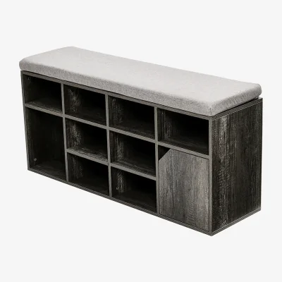 The Range Lifeideas Shoe Storage Bench with Soft Cushion - Grey