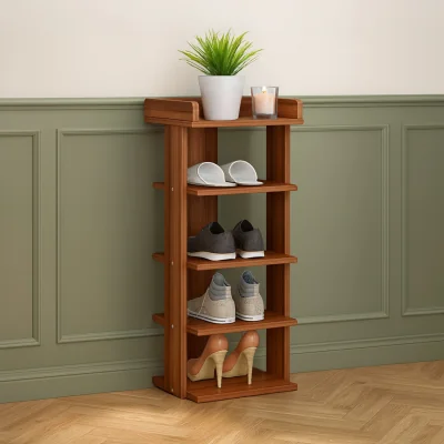 The Range Neo Multi Layer Wooden Shoe Rack Durable Storage Organiser - Brown