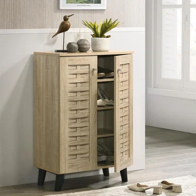 The Range Modern Shoe Storage Cabinet 2 Doors - Brown