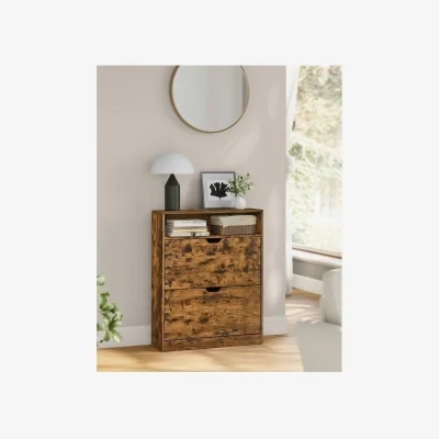 The Range VASAGLE Shoe Cabinet with Flip Doors - Bronze
