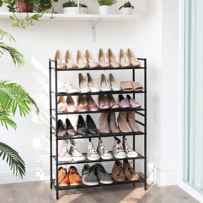 The Range SONGMICS 3-Tier Stackable Shoe Rack, Shoe Organiser - Black