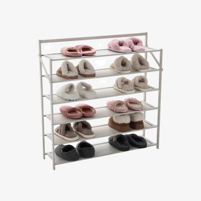 The Range Foldable Bamboo Shoe Rack - White / 90cm
