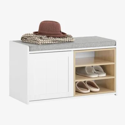 The Range Scandinavian Style Shoe Bench - White
