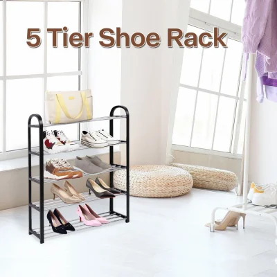 The Range 5 Tier Heavy Duty Shoe Rack  - Black