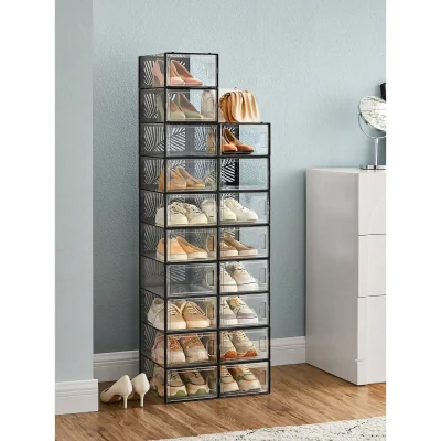 The Range SONGMICS Transparent Shoe Storage Boxes - Black / 6.9kg