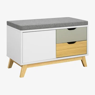The Range Pastoral Design Shoe Bench - White