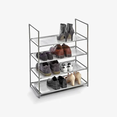 The Range DomoPak 4 Shelf Shoe Rack and Organisation - Grey