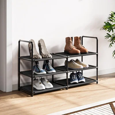 The Range 3-Tier Large Open Shoe Storage Rack - Black