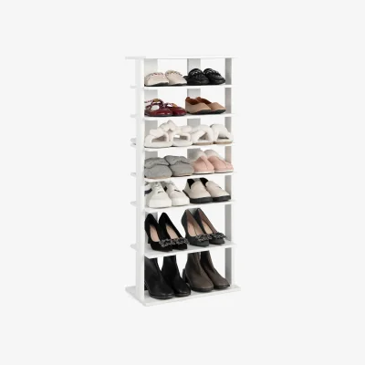 The Range 7 Tiers Tall Shoe Rack Space Saving Organizer Storage Shelf  - White