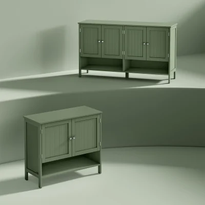 The Range 3-Tier Shoe Storage Cabinet Freestanding - Green