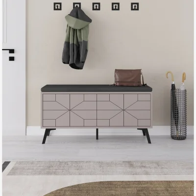 The Range Dude Modern Shoe Bench Storage - Mocha Grey