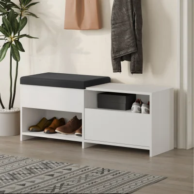 The Range Filux Modern Shoe Storage Bench - White