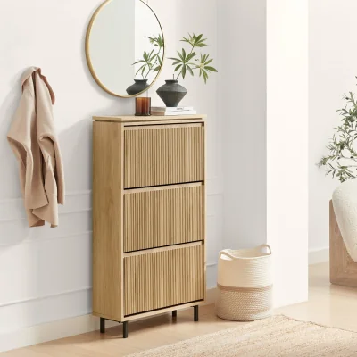 The Range Penrose Wood Shoe Storage Cabinet - Oak