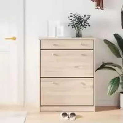 The Range Shoe Cabinet Wood Storage Organiser Home Entryway - Natural