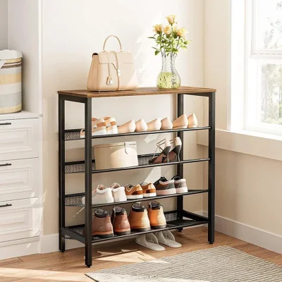 The Range Mesh Shelves Shoe Rack - Black / 11.1kg