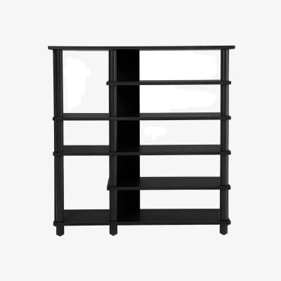 The Range 5-Tier Pure-Colour Shoe Rack - Black
