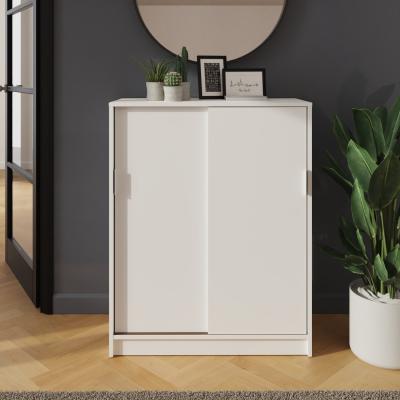 The Range Leighton Sliding Door Shoe Cabinet - White