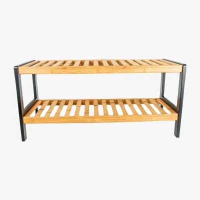 The Range 2-Tier Bamboo Shoe Rack - Brown