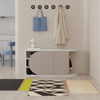 The Range Nova Modern Shoe Storage Bench - Mocha Grey