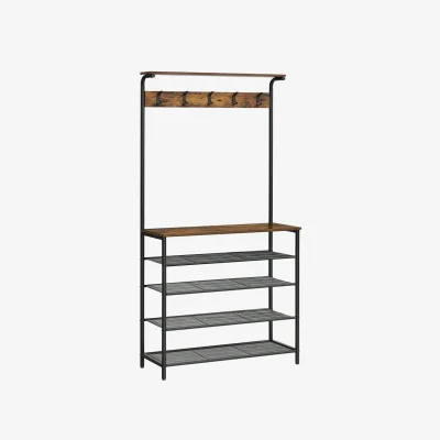 The Range VASAGLE Hallway Tree with Shoe Storage - Bronze