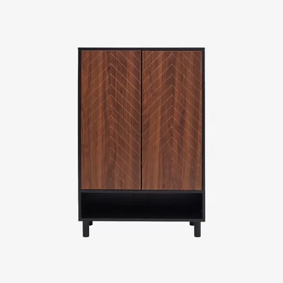 The Range 6-Tier Wooden Shoe Storage Cabinet - Brown and Black