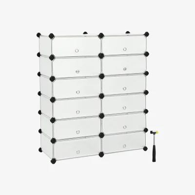 The Range SONGMICS Modular Shoe Rack Storage Unit, 12 Compartments - White