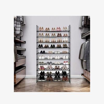 The Range SONGMICS 10-Tier Space-Saving Shoe Rack for Any Room - Grey