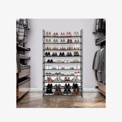 The Range SONGMICS 10-Tier Space-Saving Shoe Rack for Any Room - Grey