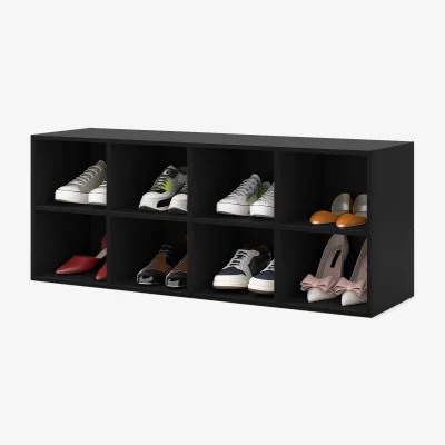 The Range 8 Grid Shoe Bench - Black