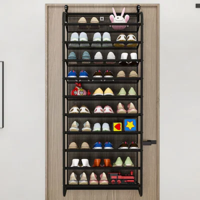 The Range 10 Tiers Over-Door Hanging Shoe Storage Rack - Black