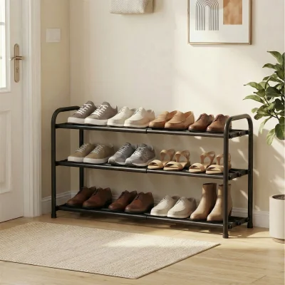 The Range SONGMICS Expandable Shoe Rack, Shoe Storage Organiser, Adjustable Shelves - Ink Black