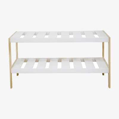 The Range 2-Tier Wooden Shoe Rack - White