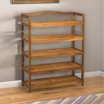 The Range 5 Tier Shoe Rack Bamboo - Brown