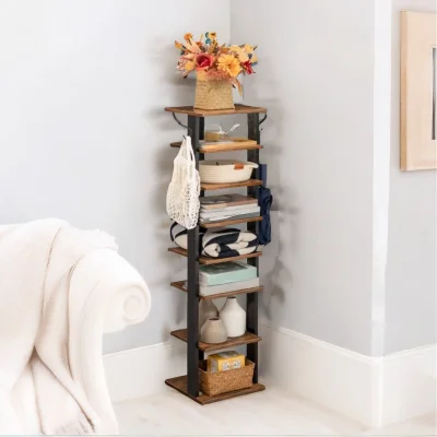 The Range Narrow 8-Tier Vertical Shoe Rack - Brown