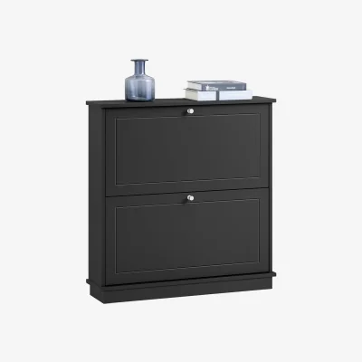 The Range Narrow Shoe Cabinet - Black