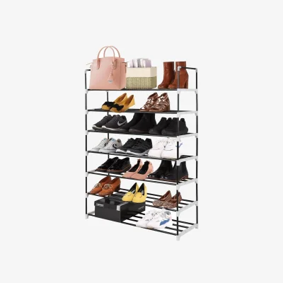 The Range 7 Tier Metal Shoe Rack Stand Black - Black