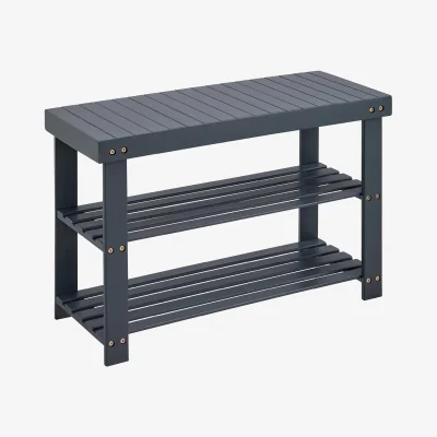 The Range 3-Tier Bamboo Shoe Bench Shoe Rack Stand - Grey