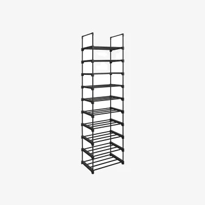 The Range 10 Tier Shoe Rack Hallway Storage Furniture - Black