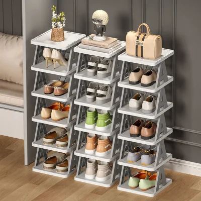 The Range 6-Tier Plastic Shoe Rack - Grey