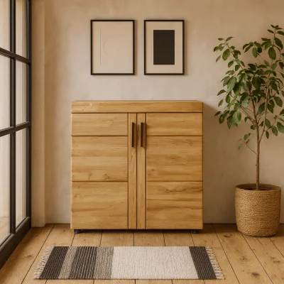 The Range Cortina 2 Door Grandson Wood Shoe Cabinet - Natural