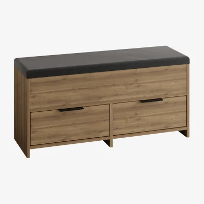 The Range Cove Modern Shoe Storage Bench - Dark Oak Effect