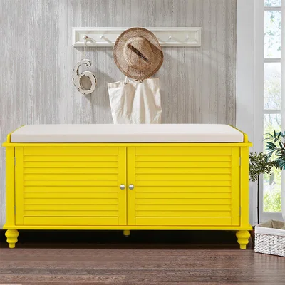 The Range Shoes Storage Cabinet With Cushion - Yellow