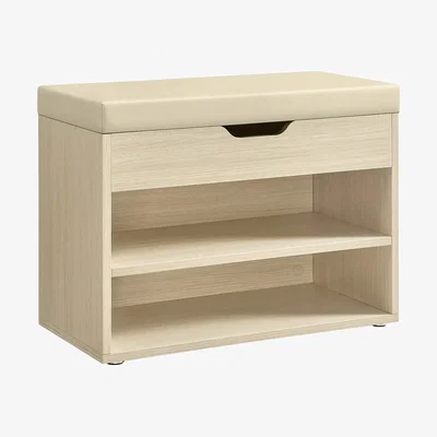 The Range VASAGLE Shoe Storage Bench with Padded Seat - Brown / 44cm