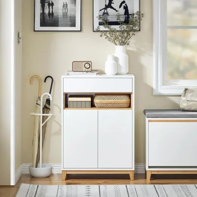 The Range Hallway Shoe Cabinet With Drawer - White