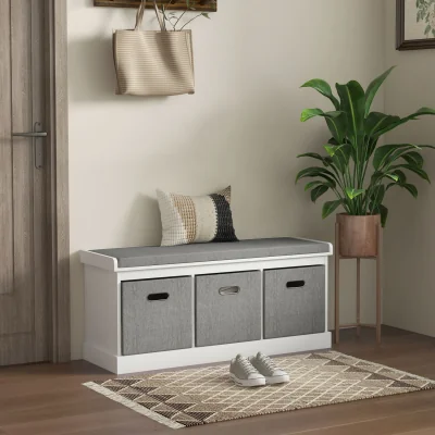 The Range HOMCOM Shoe Storage Bench Seat - White