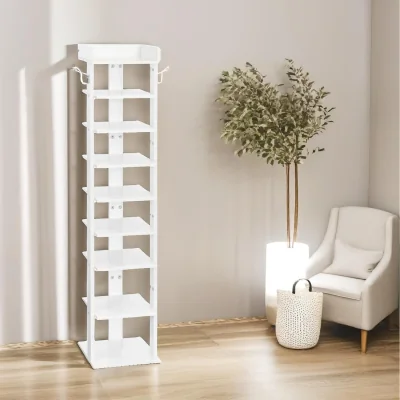 The Range 9 Tier Shoe Rack Narrow - White